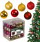 120-teiliges Weihnachtskugeln Set aus Kunststoff - Christbaumschmuck Baumschmuck in Glänzend Glitzernd Matt, Gold/Bordeaux