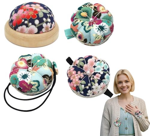 SwirlColor Nadelkissen, 4 Stück Entzückendes Nadelkissen Kit Erschwingliches Nadelkissen für Nähmaschinen Handnähgeschäft Nadelstifte