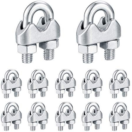 12 Stück Drahtseilklemme, M6 Drahtseil Seilklemme Draht Verzinkt, U Bolzen Bügelform Edelstahl, Bügelklemmen fur Kabel, Klammern, Draht Stahl
