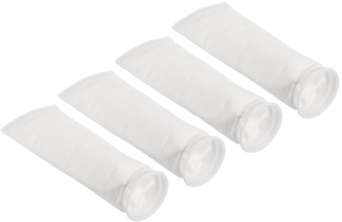 PATIKIL 4 Inch Ring Filter Socks 1 Micron, 4 Pack Mesh Bags Pool Skimmer Basket, White