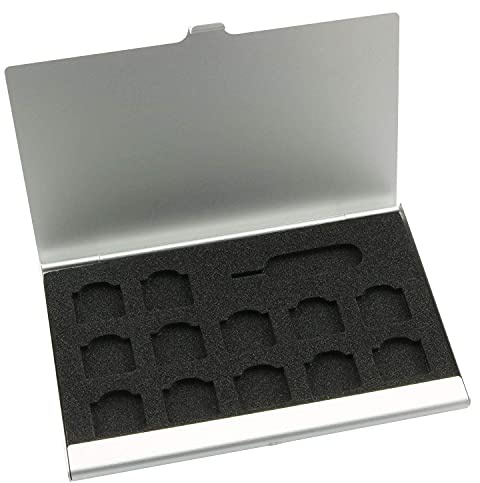 TAODAN Nano SIM Card Holder with Eject Pin,SIM Card Adapters Aluminum Alloy Storage Case Silver