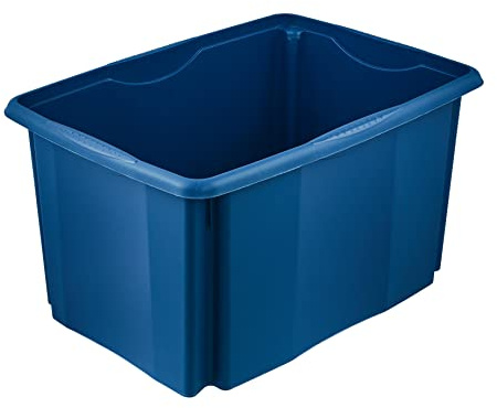 keeeper Aufbewahrungsbox mit Dreh-/Stapelsystem, 54,5 x 39 x 29,5 cm, 45 l, Emil Eco Line, Eco Blue