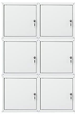 PROREGAL Mega Deal 6X Casier métallique verouillable Cubic | HxLxP 35x35x35cm | Gris | Armoire à casier Cube, Consigne Polyvalente, vestiaire, Placard en métal