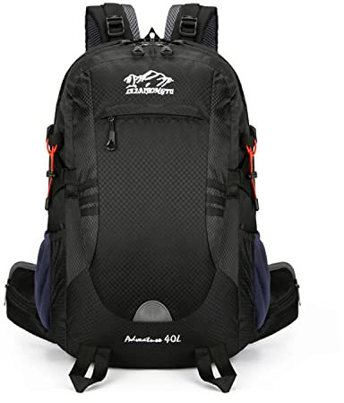 MYMM Wanderrucksack 40L Herren und Damen wasserdichter leichter Bergsteigerrucksack Outdoor-Wanderrucksack (Schwarz)