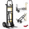 COSTWAY Sackkarre, Handkarre 3 in 1 wandelbar, Transportkarre bis zu 360KG / 450KG belastbar, Handwagen mit 4 Gummireifen, inkl. Bindeseil, Ladefläche 25 x 29 cm/ 130 x 38cm, schwarz
