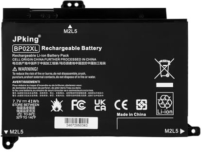 JPking BP02XL 849909-850 Laptop Akku für HP Pavilion Notebook PC 15 15-AU000 15-AU010WM 15-AU018WM 15-AU020WM 15-AU062NR 15-AU123CL 15z-AW000 TPN-Q172 849569-421 849569-542 7.7V 41Wh Battery