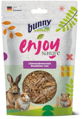 Bunny EnjoyNature Raíces de diente de león, 100 g, alimento para conejos y roedores enanos, rico en vitaminas B, C y E, 100% natural, sin aditivos ni potenciadores del sabor