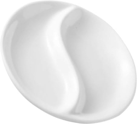 Gatuida Piatto Per Salsa Diviso in Due Ciotola Per Salse in Ceramica Piatto in Ceramica Per Salsa Di Soia e Altri Condimenti