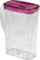 Aqua Crystal Clear Plastic Fridge Jug 2L with Coloured Lid (Pink)