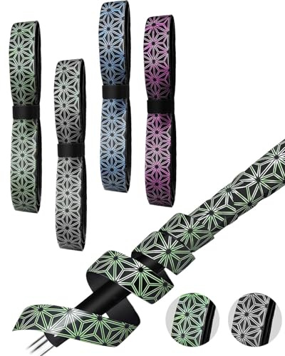 SCJJZ Lot de 4 rubans de poignée pour raquette de tennis, grip padel,grip raquette tennis,Overgrip de Tennis Antidérapant/Séchage Rapide, Ruban Grip pour Raquette de Padel, Badminton