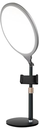 LED Ringlight con Treppiede – Luce Dimmerabile, Illuminazione Completa, Ringlight Regolabile | Per Streaming, Videoconferenze, Vlog, Trucco, Computer, Homeoffice e Studio
