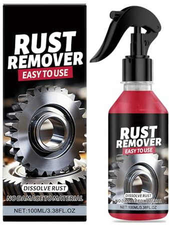 Rakiuty Spray Antiruggine per Metallo,Convertitore Ruggine,Spray per Rimuovere la Ruggine,Eliminare Ruggine da Metallo,Antiruggine per Ferro,Detergente per Veicoli, Utensili e Catene,100ml