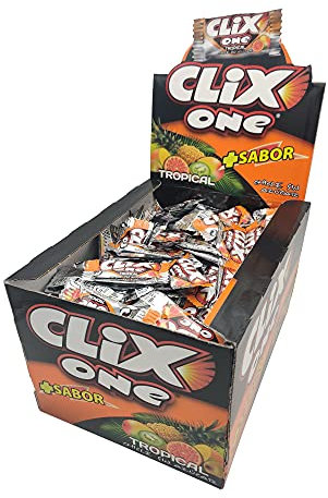 CLIX ONE TROPICAL - Chicle sin azúcar - Caja de 200 unidades