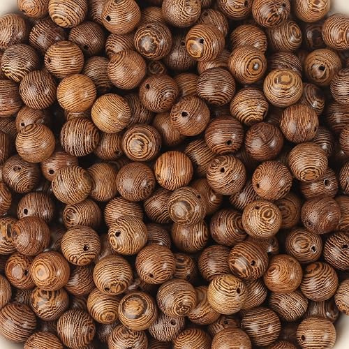 DAHI 600 Pièces 8mm Perles en Bois Naturel Rondes, Petites Perle en Bois pour Bracelet, Perles Naturelles Polies Bois, pour la Fabrication de Bijoux DIY