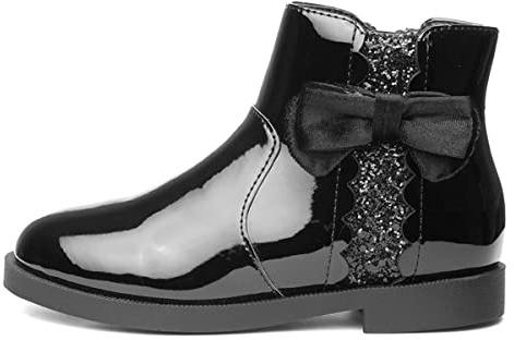 Walkright Lauren Girls Black Patent Ankle Boot - Size 11 Child UK - Black