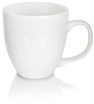 Mahlwerck Jumbotasse, große Kaffeetasse aus Premium Porzellan mit hoch-glänzender Oberfläche, Geschenktasse, Pearl White, 400ml