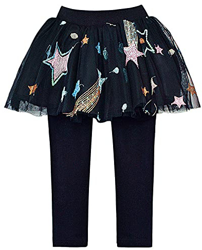 Peacolate 2-8 Ans Fille Leggings Paillettes Fil Net Tutu Jupe Pantskirt des Pantalons(2 Ans)
