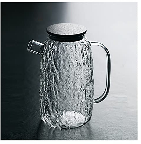 Jus Carafe d'eau Pichet en verre rétro avec couvercle hautes températures carafe résistant à la température avec passoire en acier inoxydable Capacité de grande capacité Théière Juice Jus Thé Cruche