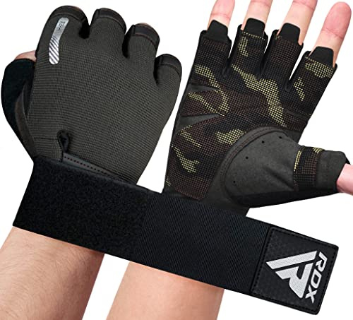 RDX Fitness Handschuhe Herren Damen, Trainingshandschuhe Krafttraining Anti-Rutsch Gewichtheber Handschuhe, handgelenkschutz für Gewichtheben Gym Bodybuilding Workout Weight Lifting Gloves Kraftsport