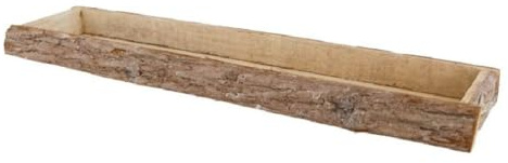 Holztablett I Dekotablett I mit Rindenoptik I 58 x 14 x 4 cm