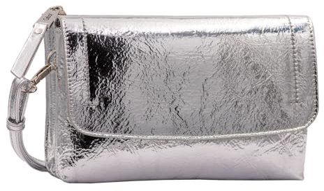 Gabor bags Elissa metallic Damen Umschlagtasche Umhängetasche Klein Silber