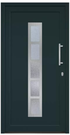 HORI Haustür Eingangstür Komplettset – Robuste Hauseingangstür mit moderner Optik, hoher Wärmedämmung & Sicherheit, Farbe: anthrazit (innen weiß) - DIN rechts - Modell: Frame - 198 x 98 cm