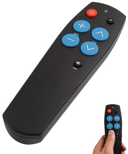 YANGUN Universelle TV-Fernbedienung mit großer Taste für ältere Menschen, Senioren Fernbedienung, Senioren Fernbedienungs Funktioniert für TV und Kabel IR Geräte