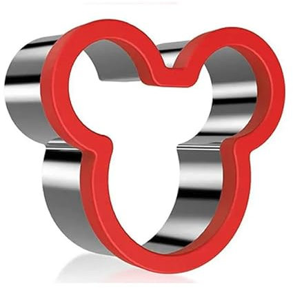 CHEFZOCO Topolino, stampo per sandwich Topolino, stampo per sandwich Topolino, stampo per biscotti antiaderente, in plastica e acciaio inossidabile, 10 x 10 cm, motivo Topolino