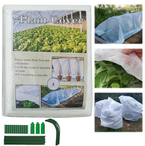 XEERUN Wintervlies für Pflanzen Frostschutz, 28g/m² 2.5 x 6m Gartenvlies Winterschutz für Pflanzen, Pflanzenabdeckung Frostschutz, Pflanzenschutz Winter, Winter Draußen Frostschutz