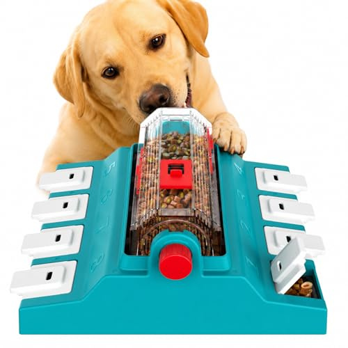 KADTC 2-in-1 Intelligenzspielzeug für große & mittelgroße Hunde – Rollender Leckerli-Spender mit Pfotenaktivierung, 16,4 oz Fassungsvermögen, Anti-Schling-Napf & mentale Stimulation