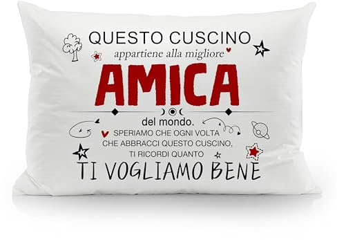 Migliore Amica Speriamo che ogni volta che abbracci questo cuscino ti ricordi quanto ti vogliamo bene Federe per le migliori amiche Regalo promemoria per donne ragazze compleanno Natale(amica-b)