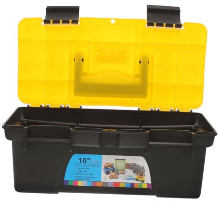 iplusmile Boîte à Outils Rigide en Plastique 25 Cm Organisateur De Rangement Multifonction pour Outils Ménagers Et Automobiles Étui Portable Robuste pour Réparations Polyvalent