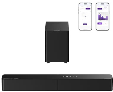 ULTIMEA 2.1 Soundbar mit kabellosem Subwoofer, Dolby Atmos, VoiceMX, BassMX, Soundbar für TV Geräte, 240W Spitzenleistung, App-Steuerung, HDMI eARC, Optisch, Bluetooth® 6.0, Poseidon M40, Modell 2026