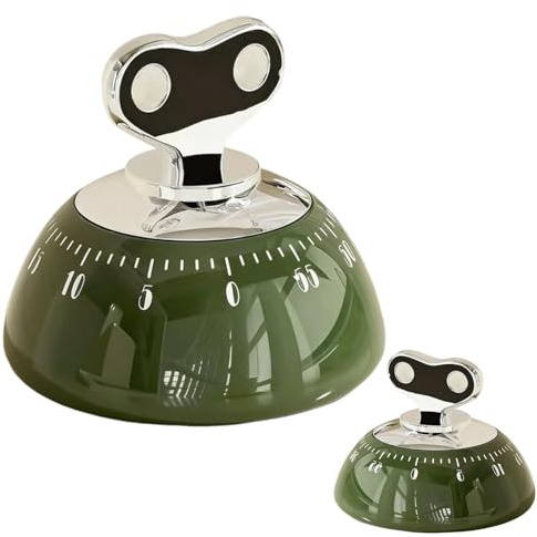 Kitchen Timers for Cooking, Egg Timers for Boiling Eggs, Cooking Timer for Kitchen Use, Pomodoro Timer, Kitchen Timers Wind Up, Green Timer Design