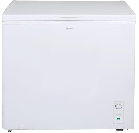 Koolatron Deep Freezer - Chest Freezer, 1 Wire Basket, Garage Ready, Meat Storage, Front Drain, Congelador For Home, Apartment, Basement, Dorm, Cottage, Manual Defrost, Stand Up, 7.0 Cubic Feet, White