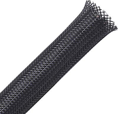 Alex Tech 13mm-30m Gaine Câble Tressée Extensible Manchon de Câble Cache Fil Rangement Câble Protege Câble pour Câbles Automobiles Fils - Noir