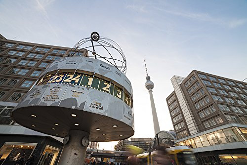 Pixblick - Weltzeituhr am Alexanderplatz in Berlin - Hochwertiges Wandbild - Aluminiumverbundplatte 120 x 80 cm