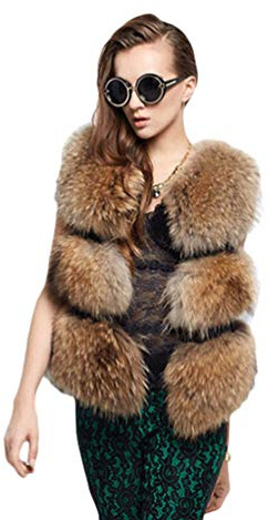 Runyue Donna Caldo Gilet in Pelliccia Sintetica Invernale Cappotto Senza Maniche Pelliccia Artificiale Giacca Come Immagine L