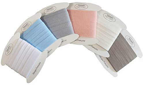 Cintas al sesgo de algodón liso de bella calidad - disponible en más de 20 colores - Bies de costura de algodón (Juego de 6 bies (5 metros cada uno), Set A)