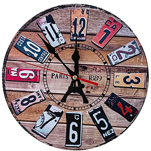 JYCCH Horloge Murale de Jardin d'extérieur, Grandes horloges étanches, résistantes aux intempéries, sans tic-tac, à Piles, Horloge décorative pour terrasse, Piscine, clôture, Porche, sal