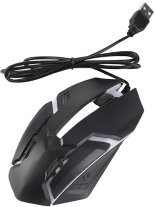 Annadue Ratón USB para Juegos con Cable Ergonómico Rápido - Óptico de Alta Precisión para PC, Laptop Gamer (Negro)