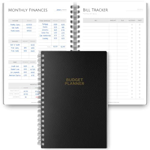Organizzatore di bollette mensili e pianificatore di bilancio finanziario, risparmio finanziario, debito, reddito, spese, spese e monitoraggio banconote - A5