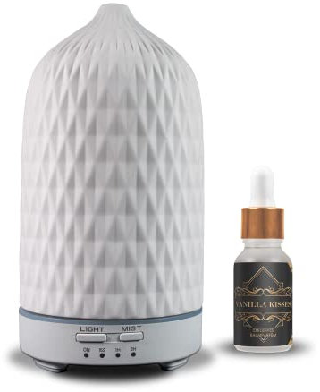 Aroma Diffuser AS Mini (Diamond) | von Reima | Ultraschall Luftbefeuchter | inkl. hochwertigem Parfümöl Vanilla Kisses | Hauch von Vanille & Moschus