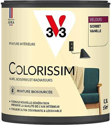 V33 Peinture multi-supports Colorissim® Sorbet vanille Velours 0,5L