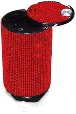 KarFri Car Ashtray Lighter Set Detachable, Car Ashtray With Lid For Car, Home, Office And Travel Portable Ashtray With Lid Suitable For Most Vehicles (Color : Ashtray Red Diamond)