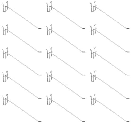 sourcing map 15 ganci per pannello forato da 25 cm, staffa da parete in metallo per pannelli per supermercati, boutique, negozi di accessori e grandi magazzini (argento)