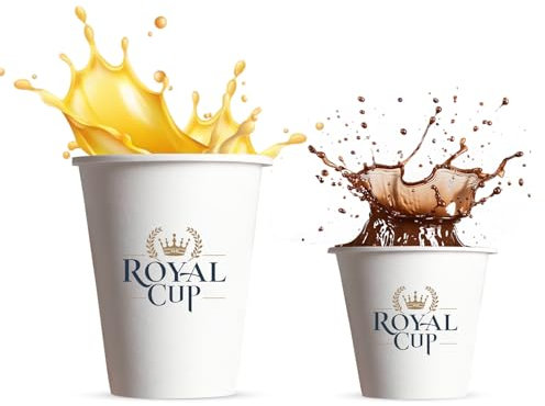 ROYAL CUP 1000 GOBELETS TASSES JETABLE PAPIER CARTON 4OZ/120ml/12cl Recyclables biodégradables écologiques à usage unique Café à emporter Boissons chaudes et froide (4oz)