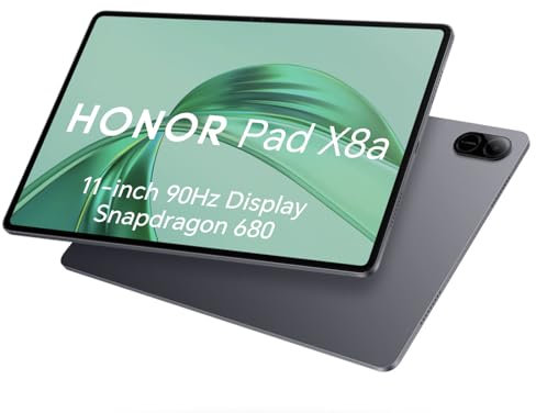 HONOR Pad X8A 4GB 64GB, Ampliable hasta 1TB, WiFi Tablet, Pantalla de 11 Pulgadas 90Hz, Snapdragon 680, 4 Altavoces, Batería 8300mAh, Cuerpo Metálico, Android 14, Google Service, Gris