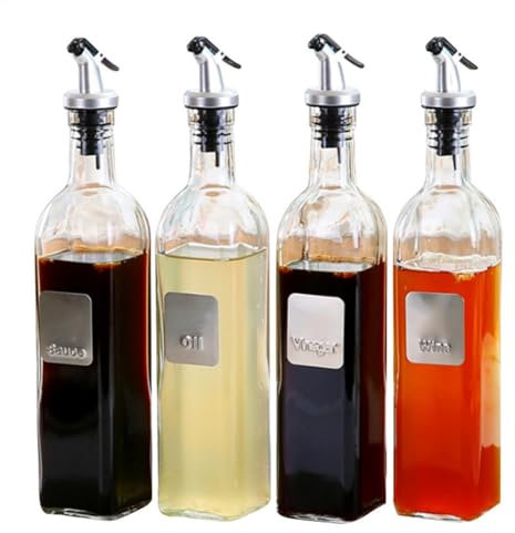 Zunishaone - Dispensador de aceite de cocina, jarra para botella | Boquillas para aceite de oliva, vinagre, salsa, con tapa impermeable, antifugas, ideal para ensaladas, barbacoa, cocina casera