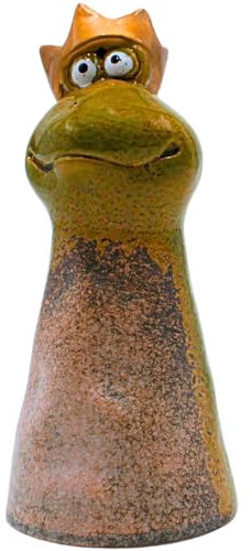 Piquet de clôture en céramique, Tabouret de clôture, Statuette de Jardin en grès Vert, 8 x 8 x 18 cm